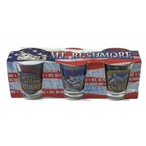 Mt Rushmore Souvenir Shot Glasses Multicolor Badlands Black Hills Jigger Vintage